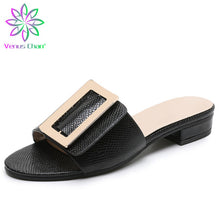 Load image into Gallery viewer, Coffee Color High Quality Low Square Heel Sandal for Women