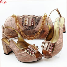 Load image into Gallery viewer, Blue women pumps with a big bag set African shoes match handbag for dress