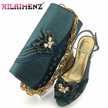 Load image into Gallery viewer, Italian Design Dark Green Women Shoes and Bag to Match