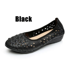Load image into Gallery viewer, Women Shoes Sandals Flats Hollow Out Genuine Leather Slip On Loafers Casual Vintage