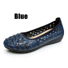 Load image into Gallery viewer, Women Shoes Sandals Flats Hollow Out Genuine Leather Slip On Loafers Casual Vintage