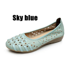 Load image into Gallery viewer, Women Shoes Sandals Flats Hollow Out Genuine Leather Slip On Loafers Casual Vintage