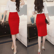 Load image into Gallery viewer, Womail Skirt Women Summer Sexy Casual Pencil Skirt Ladies High Waisted Button Office Skirt Multiple Size NEW 2019 dropship M28
