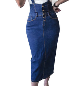 Denim Skirts Women New Body con Midi Elastic Slim Ladies Jeans Pencil Skirt