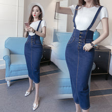 Load image into Gallery viewer, Denim Skirts Women New Body con Midi Elastic Slim Ladies Jeans Pencil Skirt