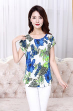 Load image into Gallery viewer, Women Summer Tops Short T Shirt Silk