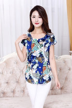 Load image into Gallery viewer, Women Summer Tops Short T Shirt Silk
