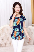 Load image into Gallery viewer, Women Summer Tops Short T Shirt Silk