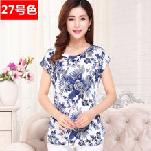 Load image into Gallery viewer, Women Summer Tops Short T Shirt Silk