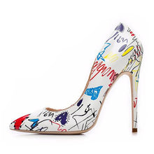Load image into Gallery viewer, Women Heels Graffiti Colorful Women Pumps Fashion Sexy High Heels Pointed Toe Party Wedding Shoes Stiletto