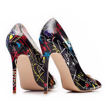 Load image into Gallery viewer, Women Heels Graffiti Colorful Women Pumps Fashion Sexy High Heels Pointed Toe Party Wedding Shoes Stiletto