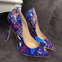 Load image into Gallery viewer, Women Heels Graffiti Colorful Women Pumps Fashion Sexy High Heels Pointed Toe Party Wedding Shoes Stiletto