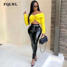 Load image into Gallery viewer, Faux Pu Leather Pants Women Bottoms  Push Up High Waist Skinny Pants Pencil Black Sexy Pants
