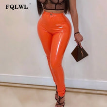 Load image into Gallery viewer, Faux Pu Leather Pants Women Bottoms  Push Up High Waist Skinny Pants Pencil Black Sexy Pants