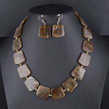 Load image into Gallery viewer, Women Chain Rope Statement Necklace Acrylic Geometric Earrings Jewelry Bijoux