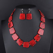 Load image into Gallery viewer, Women Chain Rope Statement Necklace Acrylic Geometric Earrings Jewelry Bijoux