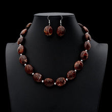 Load image into Gallery viewer, Women Chain Rope Statement Necklace Acrylic Geometric Earrings Jewelry Bijoux