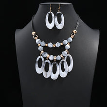 Load image into Gallery viewer, Women Chain Rope Statement Necklace Acrylic Geometric Earrings Jewelry Bijoux