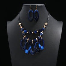 Load image into Gallery viewer, Women Chain Rope Statement Necklace Acrylic Geometric Earrings Jewelry Bijoux