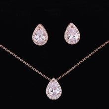 Load image into Gallery viewer, Nigerian Water Drop Cubic Zircon Wedding Jewelry Sets inlay Luxury Crystal Bridal Jewelry Set