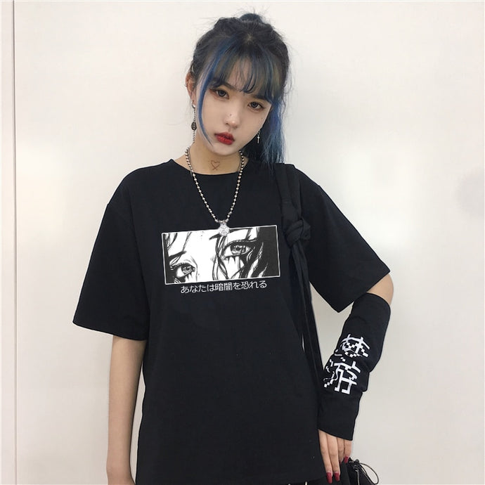 Women's Tops Are You Afraid of The Dark Casual T-shirt Harajuku Fashion Loose Summer Women T-Shirt