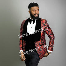 Load image into Gallery viewer, Men Suits For Wedding Floral Tuxedo 2020 Latest Coat Pant Designs 3 Pieces Slim Fit Groom Suit Groomsmen Party Wedding Suits