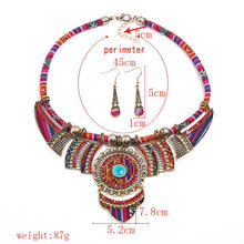 Load image into Gallery viewer, Fashion Jewelry National style resin  necklace and earrings two-piece jewelry sets for woman costume ethnic trendy jewelry set