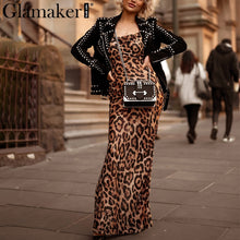 Load image into Gallery viewer, Glamaker Leopard print sexy maxi bodycon dress Women summer chiffon beach sundress Elegant vintage female club long party dress