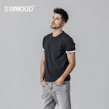 Load image into Gallery viewer, T shirt men contrast bindings o-neck high quality brand clothing