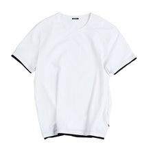 Load image into Gallery viewer, T shirt men contrast bindings o-neck high quality brand clothing