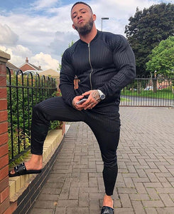 2019 New Men's Autumn Hoodies Tracksuit Set Male Sweatshirt Sweatpants Multi-pocket Fashion Trousers High Street Jackets Sets