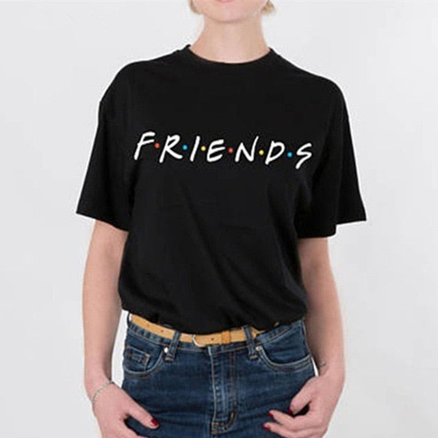 New FRIENDS Letter Harajuku T Shirt Women tshirt Casual Funny Femal T Shirts For Lady Top Tee Hipster Fashion Woman Clothing