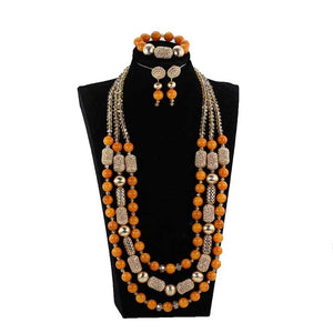 Exclusive Nigerian Green Coral Beads Long Necklace African Wedding Jewelry Set Quality Original Coral Bridal Necklace Set CL265