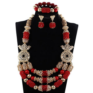 Exclusive Nigerian Green Coral Beads Long Necklace African Wedding Jewelry Set Quality Original Coral Bridal Necklace Set CL265