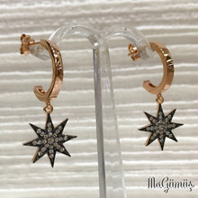 Load image into Gallery viewer, Black Love Tag New Stylish Silver Earrings