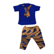 Load image into Gallery viewer, Summer Kids 2020 News African Clothes Baby Boy Top Pants Suit Dashiki Print Bazin African Dresses for Women Men Clothing