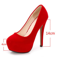 Load image into Gallery viewer, women&#39;s shoes high heels shoes flock platform Heeled shoes