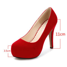 Load image into Gallery viewer, women&#39;s shoes high heels shoes flock platform Heeled shoes