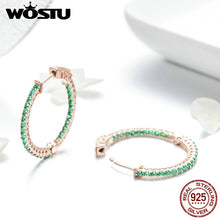 Load image into Gallery viewer, Sterling Silver Round Green Earrings For Women Beautiful