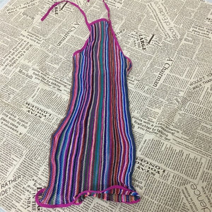 New Strapless Striped Mesh Backless Beach Wear Bikini