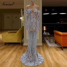 Load image into Gallery viewer, Dubai Luxury Muslim Celebrity Dresses 2020 Long Formal Evening Dress Arabic Abiye Mermaid Party Gowns Turkish Largos Vestidos