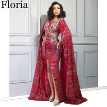 Load image into Gallery viewer, Plus Size Red Muslim Celebrity Dress Arabic Formal Evening Dress فساتين سهرة вечернее платье Women Prom Dress Party Custom