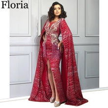 Load image into Gallery viewer, Plus Size Red Muslim Celebrity Dress Arabic Formal Evening Dress فساتين سهرة вечернее платье Women Prom Dress Party Custom