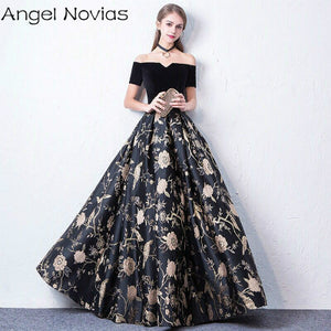 Long Black Celebrity Dresses 2020 Corset Back Sleeveless V Neck Formal Evening Gown Angel Novias