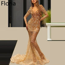 Load image into Gallery viewer, Celebrity Dress With Crystals and beading Long Formal Evening Dress Sexy Prom Dress Party Red Carpet Gowns
