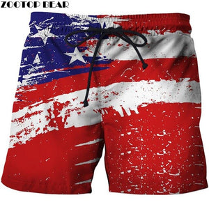 USA Beach Shorts Men Casual Board Shorts Plage Vacation Quick Dry Shorts Swimwear Streetwear DropShip