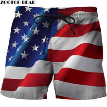 Load image into Gallery viewer, USA Beach Shorts Men Casual Board Shorts Plage Vacation Quick Dry Shorts Swimwear Streetwear DropShip