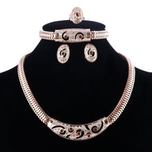 Load image into Gallery viewer, Jewelry Sets Necklace Earrings Bracelet Ring For Women Crystal African Wedding Bridal Party