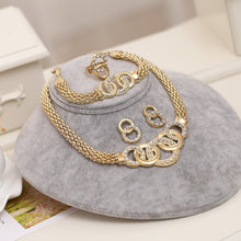 Load image into Gallery viewer, Jewelry Sets Necklace Earrings Bracelet Ring For Women Crystal African Wedding Bridal Party