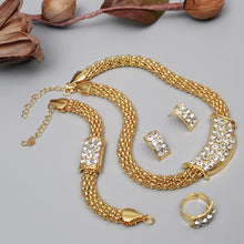 Load image into Gallery viewer, Jewelry Sets Necklace Earrings Bracelet Ring For Women Crystal African Wedding Bridal Party Accessories Gift